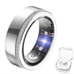 2025 New Silver Edge Diamond Smart Ring Fitness Tracker