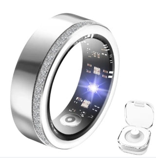 2025 New Silver Edge Diamond Smart Ring Fitness Tracker