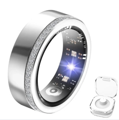2025 New Silver Edge Diamond Smart Ring Fitness Tracker