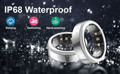 2025 New Silver Edge Diamond Smart Ring Fitness Tracker