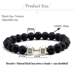 Volcanic Lava Stone Dumbbell Bracelet